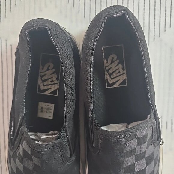 VANS Gray & Black Classic Checkerboard Slip on Sneakers Women's 7.5 Men's 6 - Picture 10 of 12
